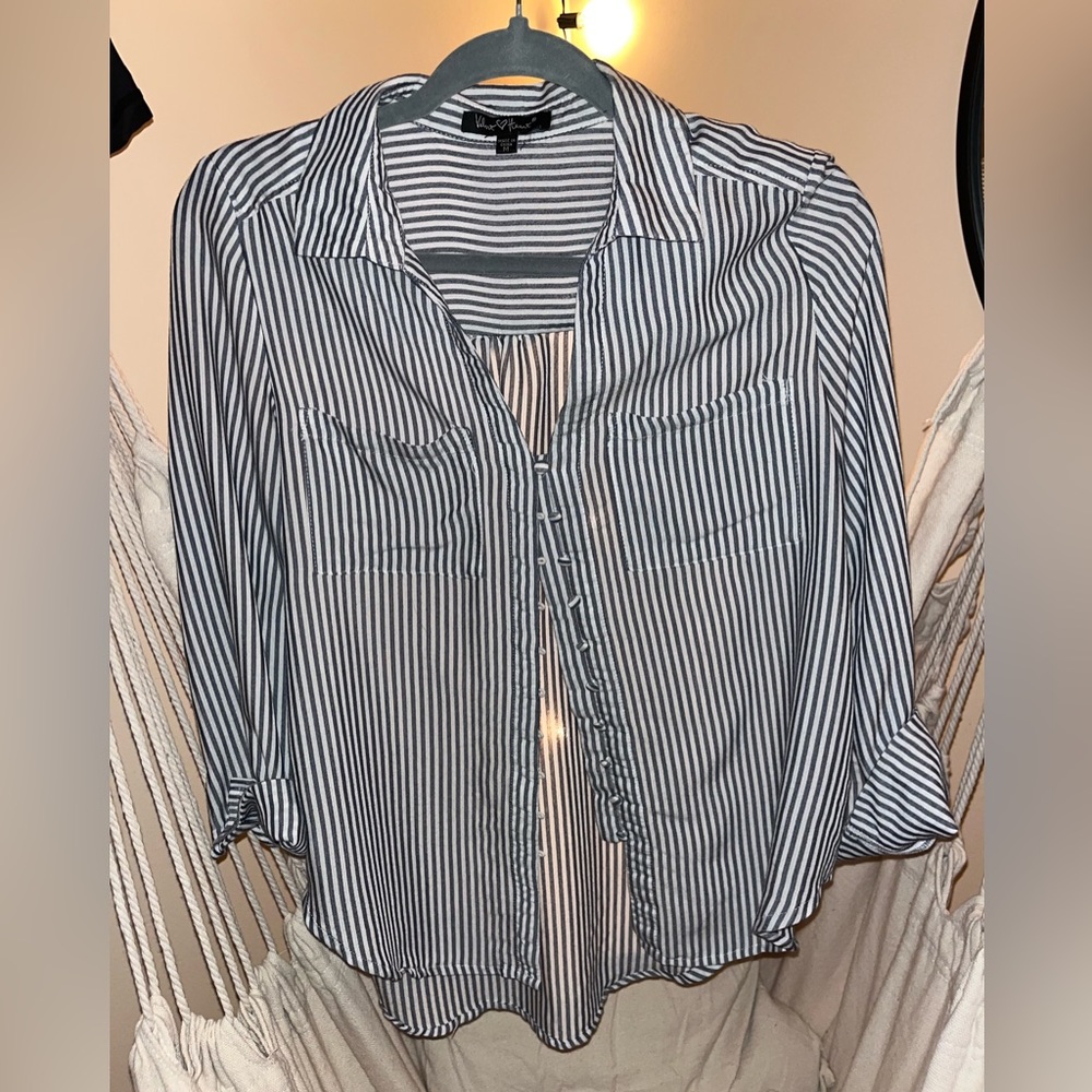 Stripped button up